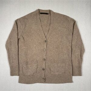 JENNI KAYNE Everyday Cardigan Sweater Women's XS Brown Cashmere Wool Knit Button